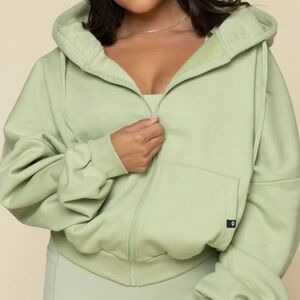 Pop flex Pistachio zip Cloud Hoodie- size S/M